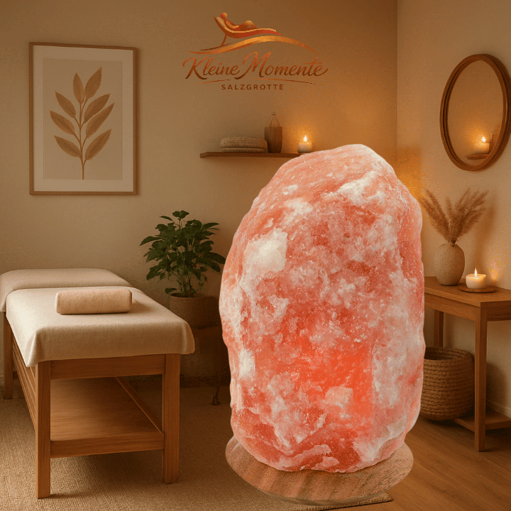 Stimmungsbild Salzkristall mit Holzsockel