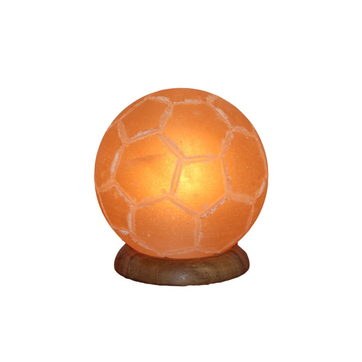 Beleuchteter Salzkristall FUSSBALL – Ø 14–15 cm