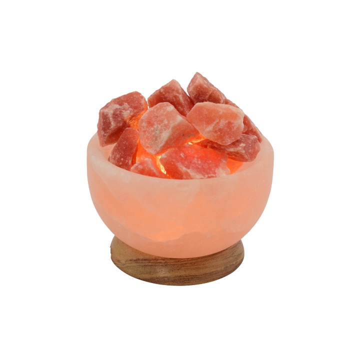 Beleuchtete Salzkristallschale RUND – 3 kg Natur‑Unikat