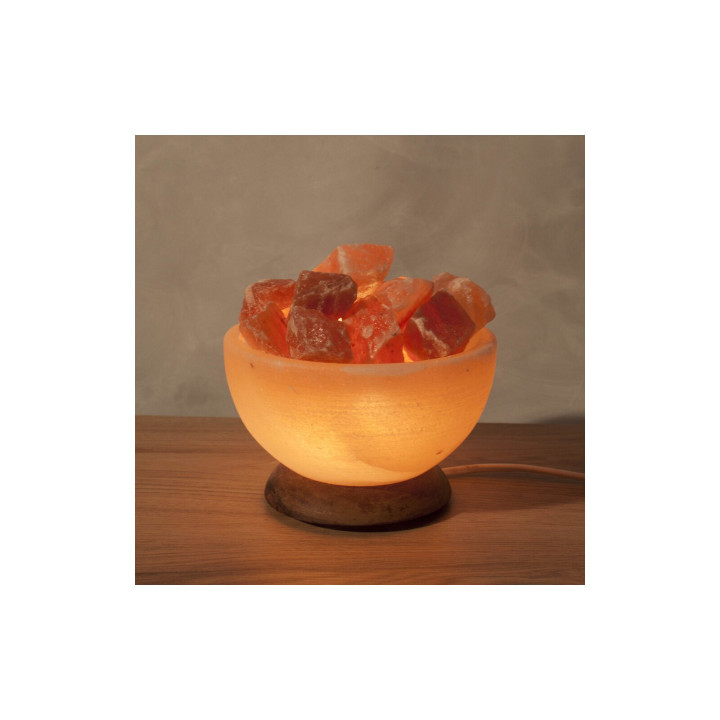 Beleuchtete Salzkristallschale RUND – 3 kg Natur‑Unikat