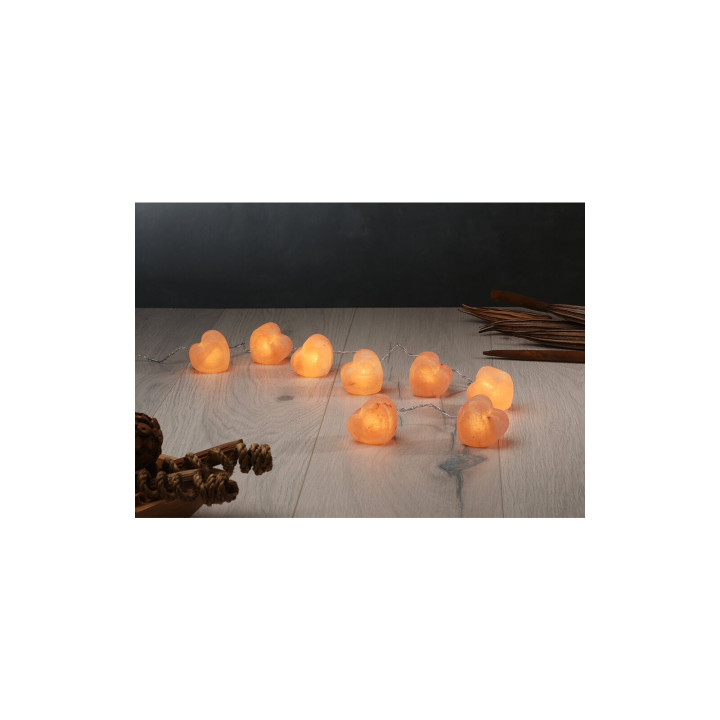 LEUCHTKRISTALLE HERZ – 8 Salzkristalle inkl. LED‑Lichterkette