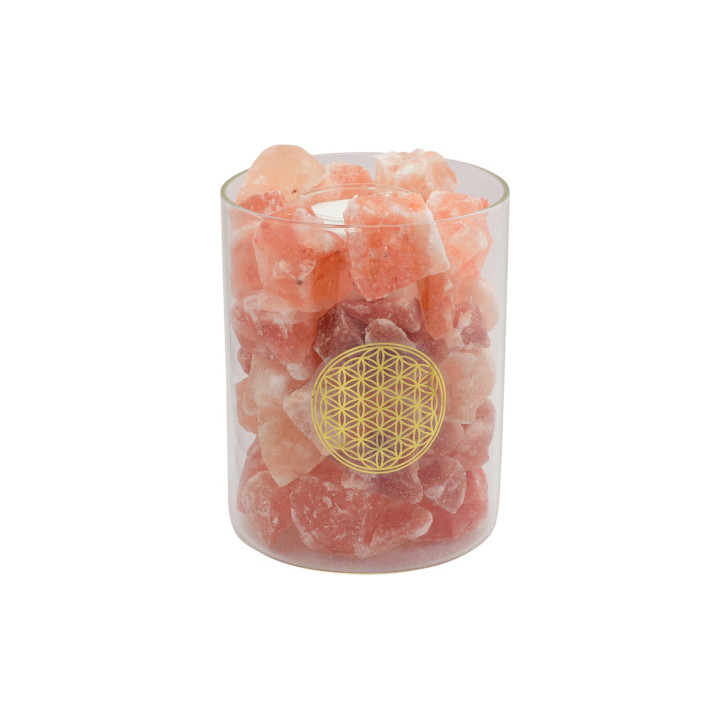 FEUER im GLAS „Blume des Lebens“ – mit Palmwachskerze