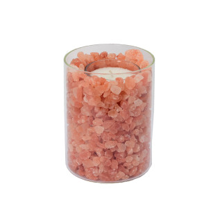 FEUER im GLAS klein – Salzkristall & Palmwachskerze