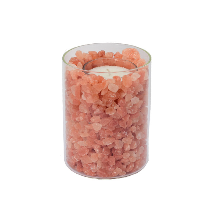 FEUER im GLAS klein – Salzkristall & Palmwachskerze