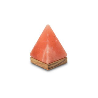 USB‑PYRAMIDE Salzkristall – 10 cm mit Holzsockel