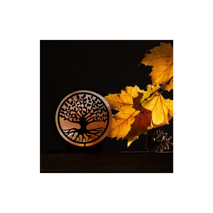 USB Salzkristall‑Baum 12,5 cm mit Holzsockel – LED Deko