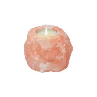 Salzkristall Teelichthalter ROCK 500 g – warmes Naturlicht