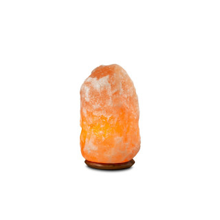 Beleuchteter Salzkristall ROCK 18–22 kg mit Holzsockel